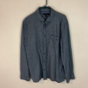 Aeropostale Gray Cotton Chambray Heavier Weight Button Down Shirt Size XL